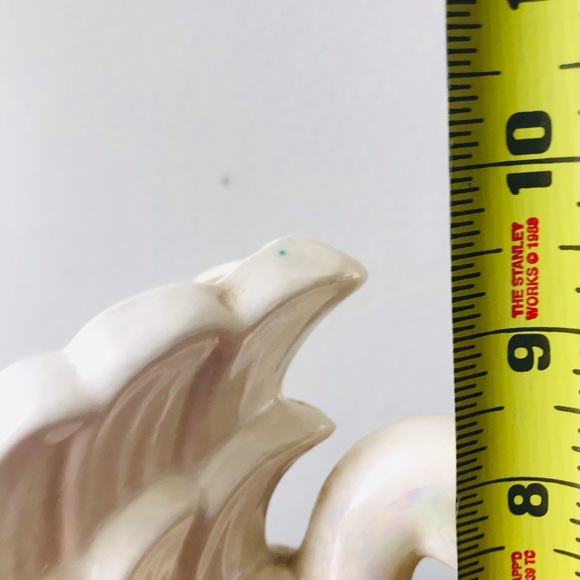 Vintage mid century modern iridescent ceramic swan cachepot vase - Picture 5 of 6